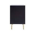 Evie 2 Drawer Bedside Table - Black - DUSK