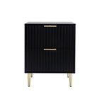 Evie 2 Drawer Bedside Table - Black - DUSK