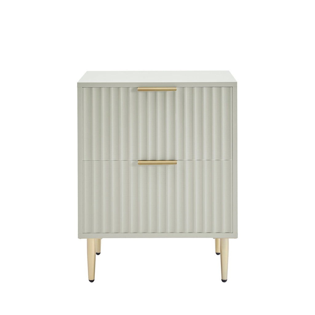 Evie 2 Drawer Bedside Table - Sage Green - DUSK