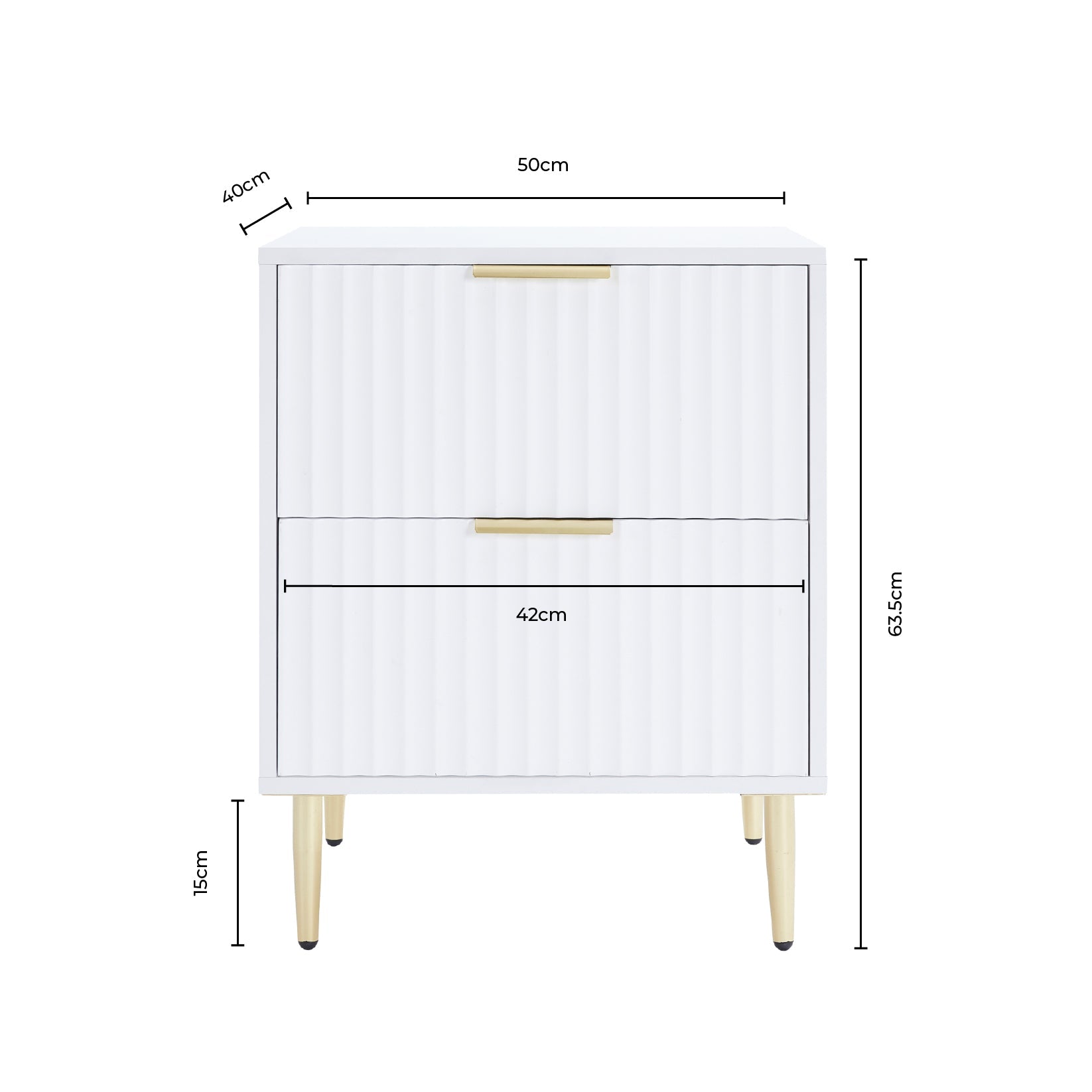 Evie 2 Drawer Bedside Table - Sage Green - DUSK