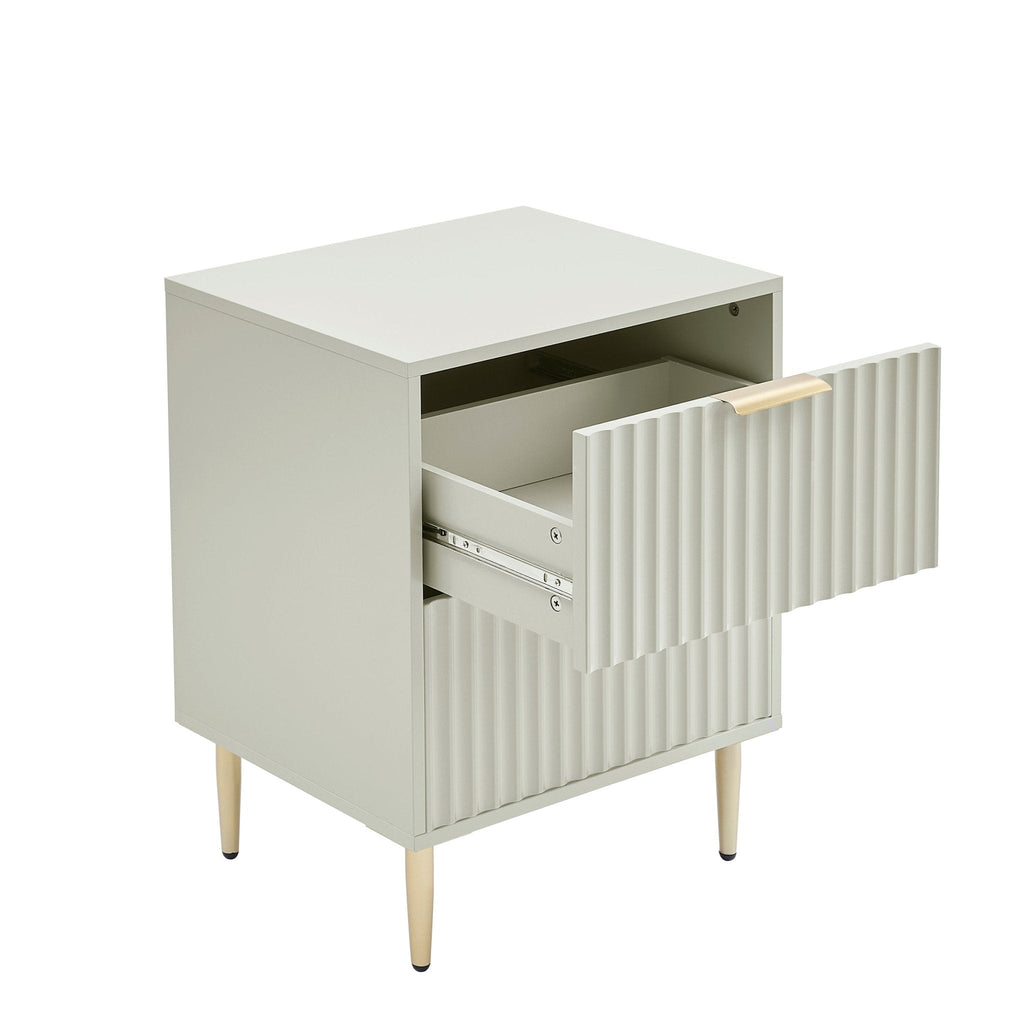 Evie 2 Drawer Bedside Table - Sage Green - DUSK
