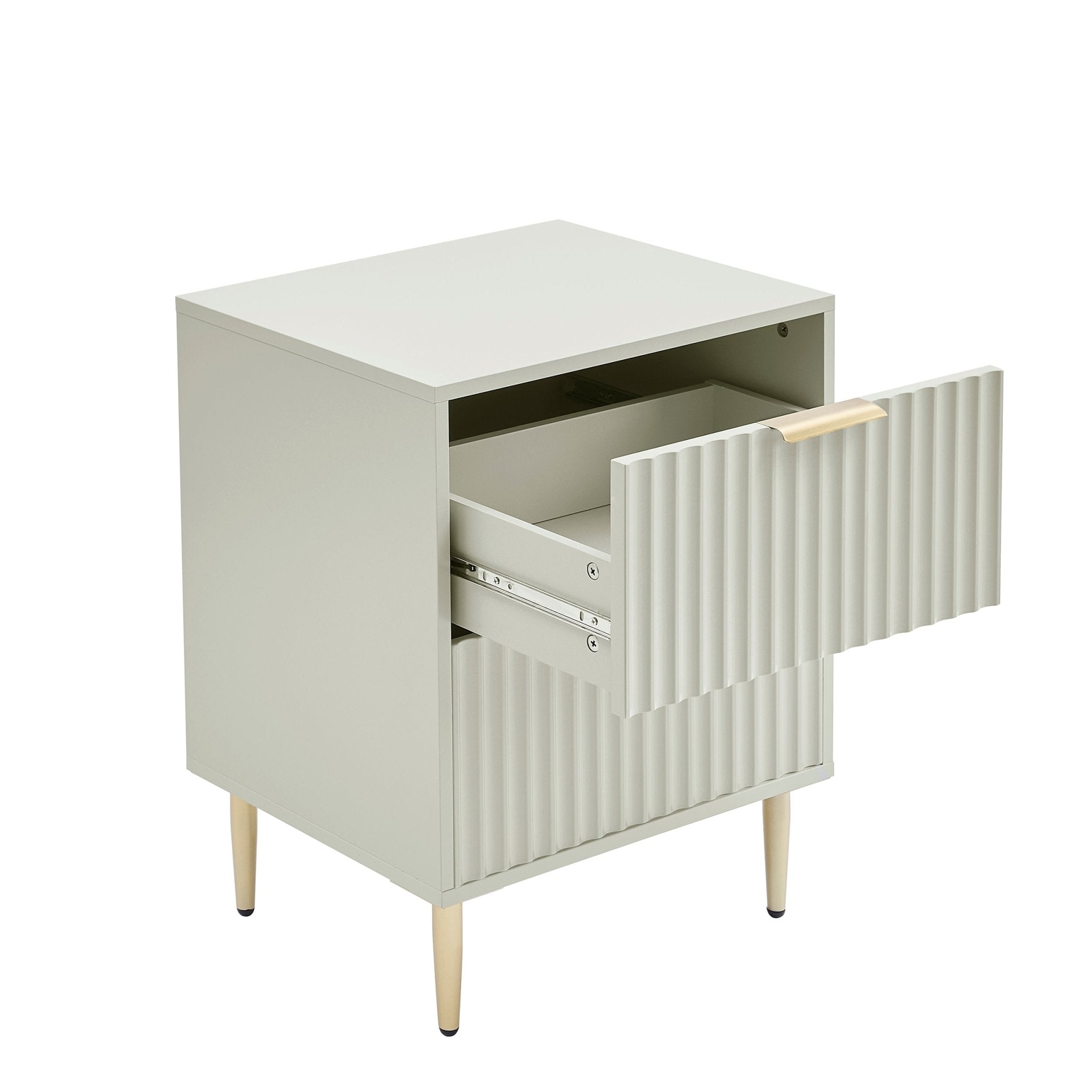Evie 2 Drawer Bedside Table - Sage Green - DUSK