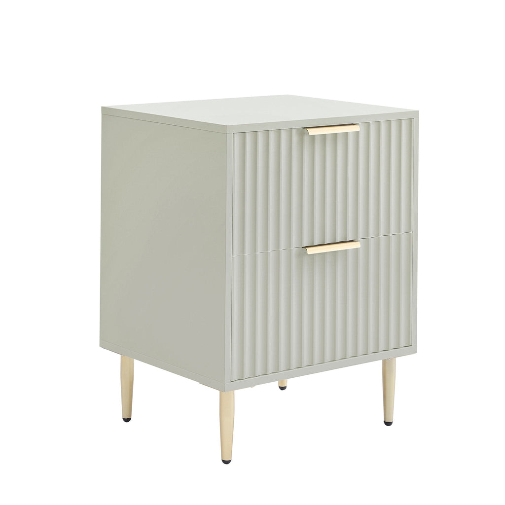 Evie 2 Drawer Bedside Table - Sage Green - DUSK