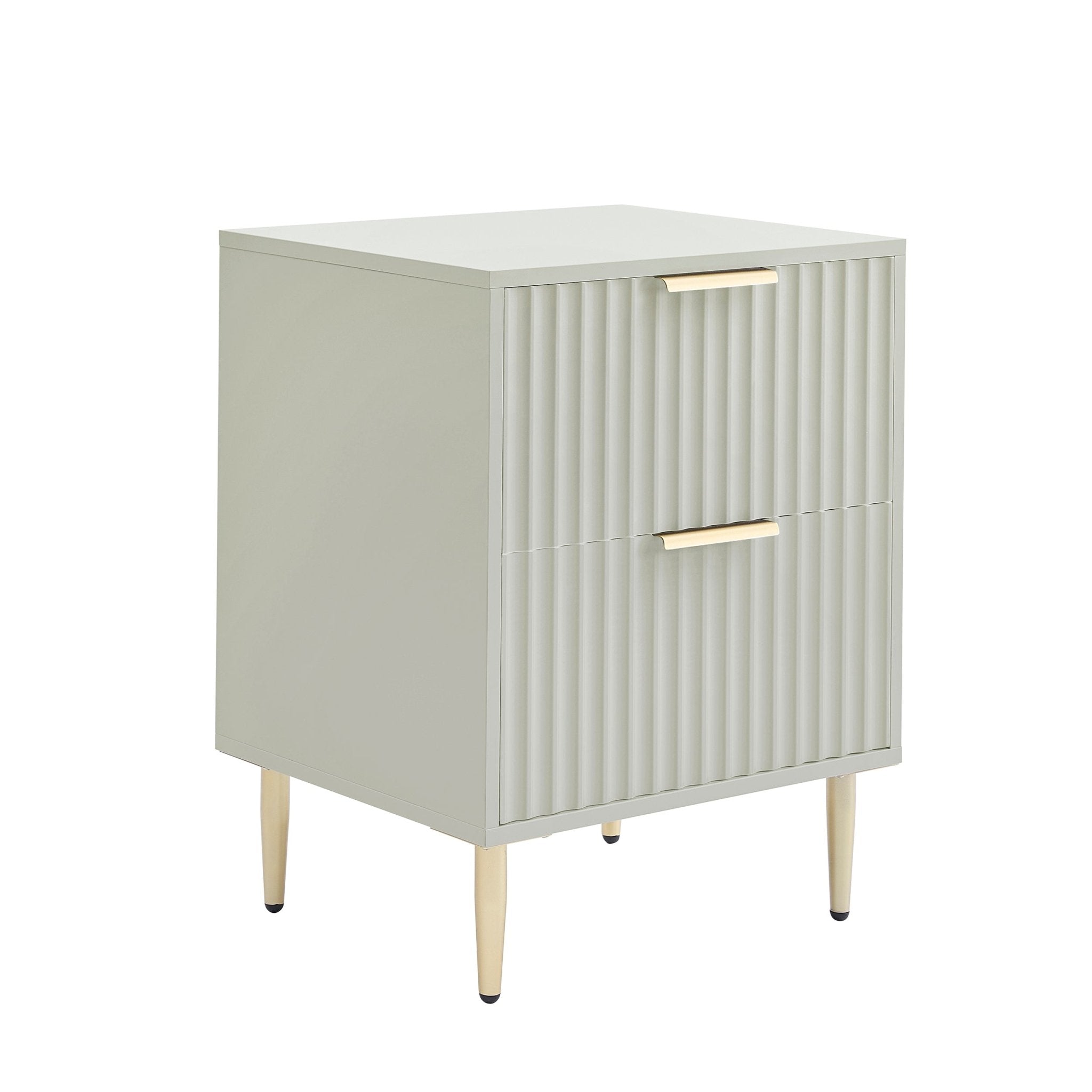 Evie 2 Drawer Bedside Table - Sage Green - DUSK
