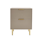 Evie 2 Drawer Bedside Table - Taupe - DUSK