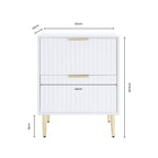 Evie 2 Drawer Bedside Table - Taupe - DUSK