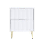 Evie 2 Drawer Bedside Table - Warm White - DUSK
