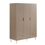 Evie 3 Door Wardrobe with Drawers - Taupe - DUSK