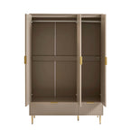 Evie 3 Door Wardrobe with Drawers - Taupe - DUSK