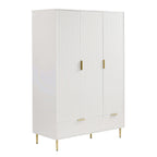 Evie 3 Door Wardrobe with Drawers - Warm White - DUSK