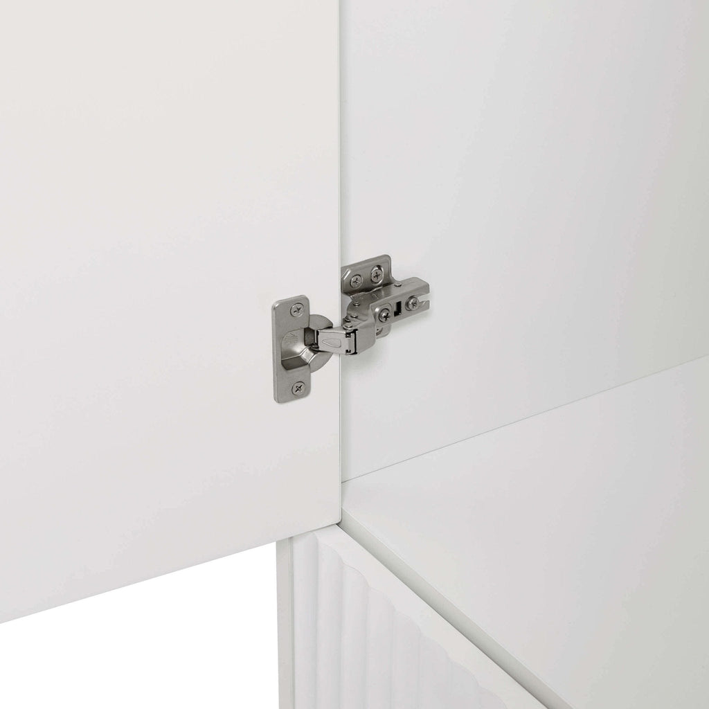 Evie 3 Door Wardrobe with Drawers - Warm White - DUSK