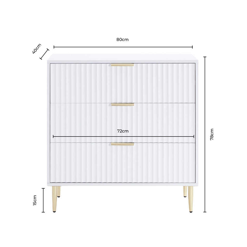 Evie 3 Drawer Chest - Sage Green - DUSK