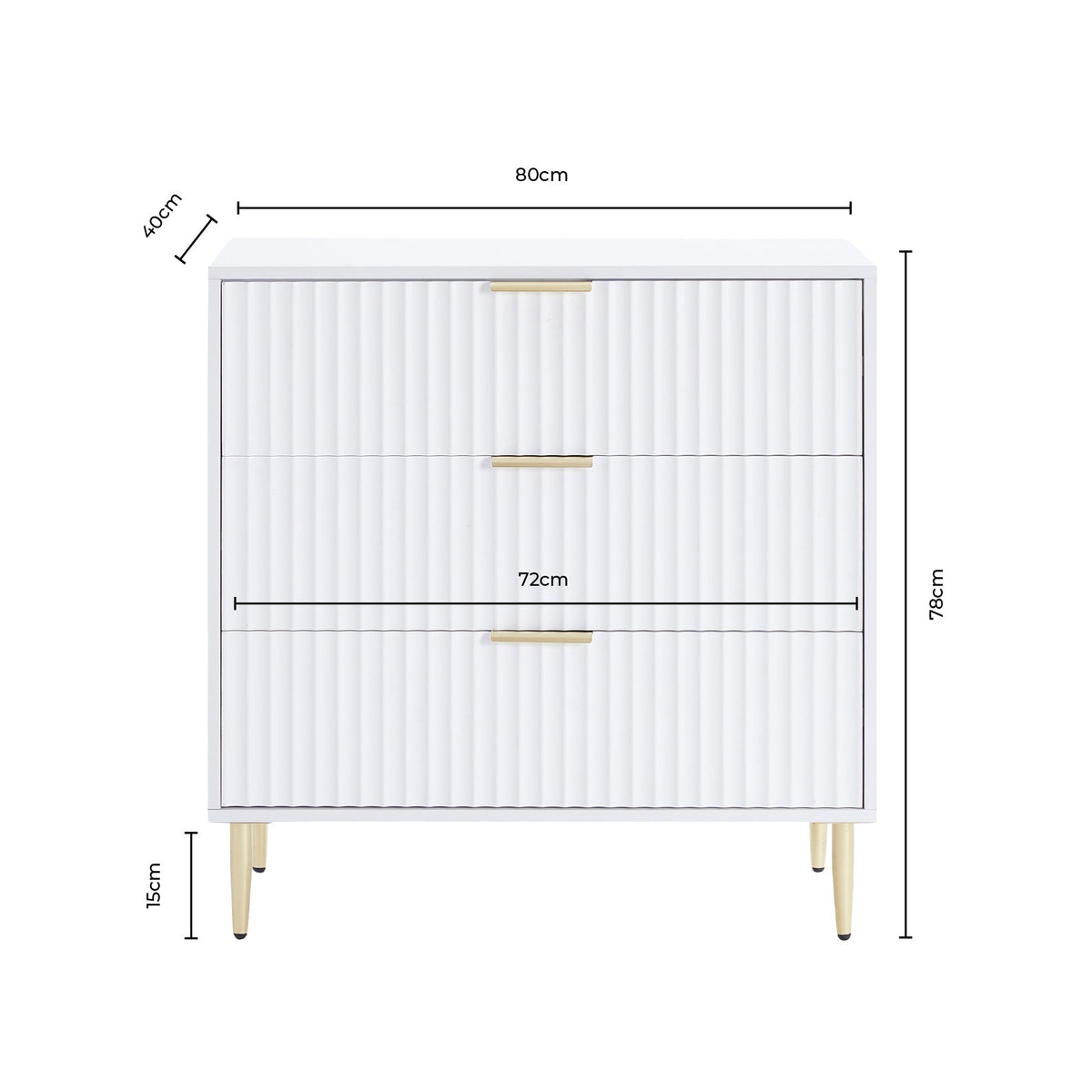Evie 3 Drawer Chest - Sage Green - DUSK