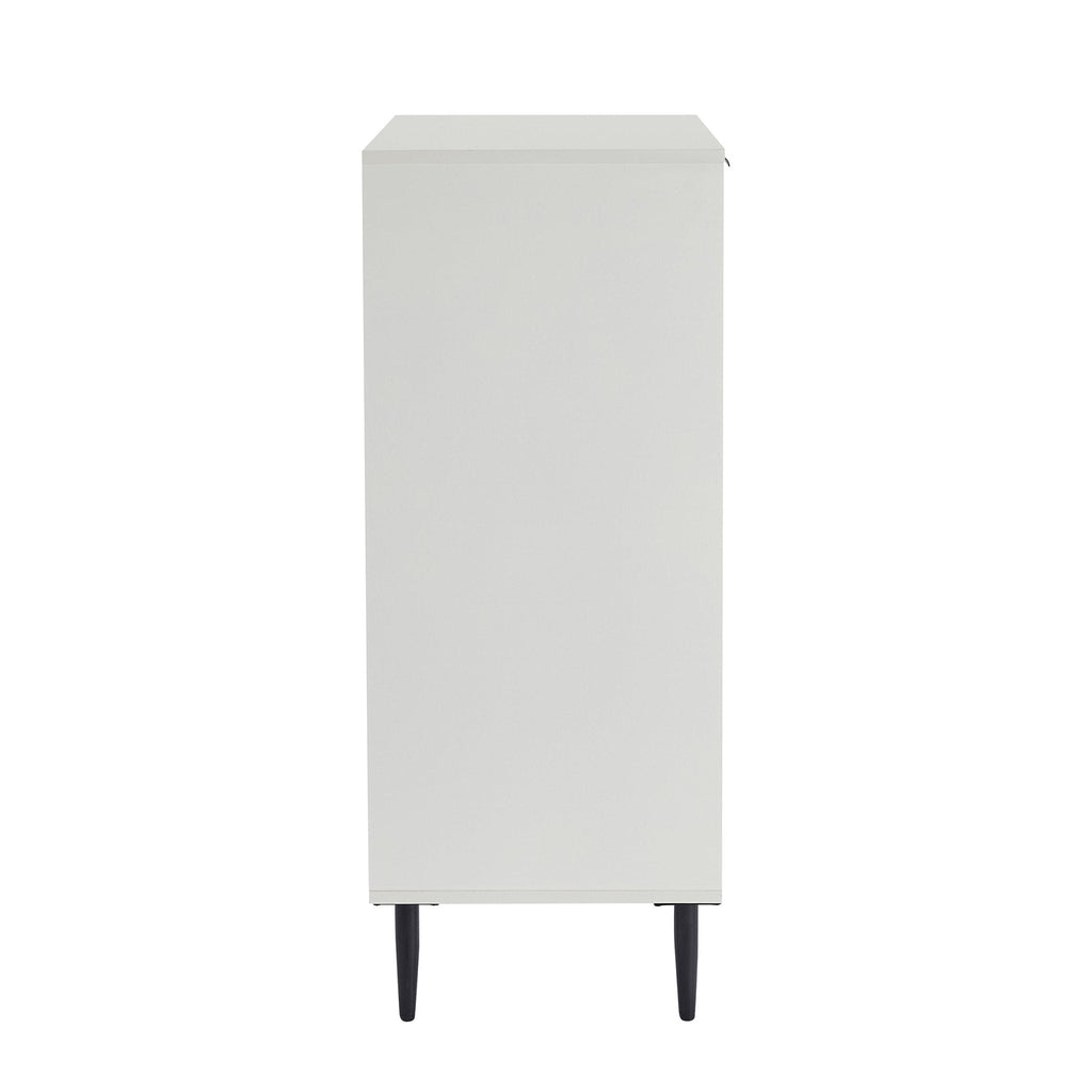 Evie 5 Drawer Chest - White/Wood Effect - DUSK