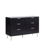 Evie 6 Drawer Chest - Black - DUSK