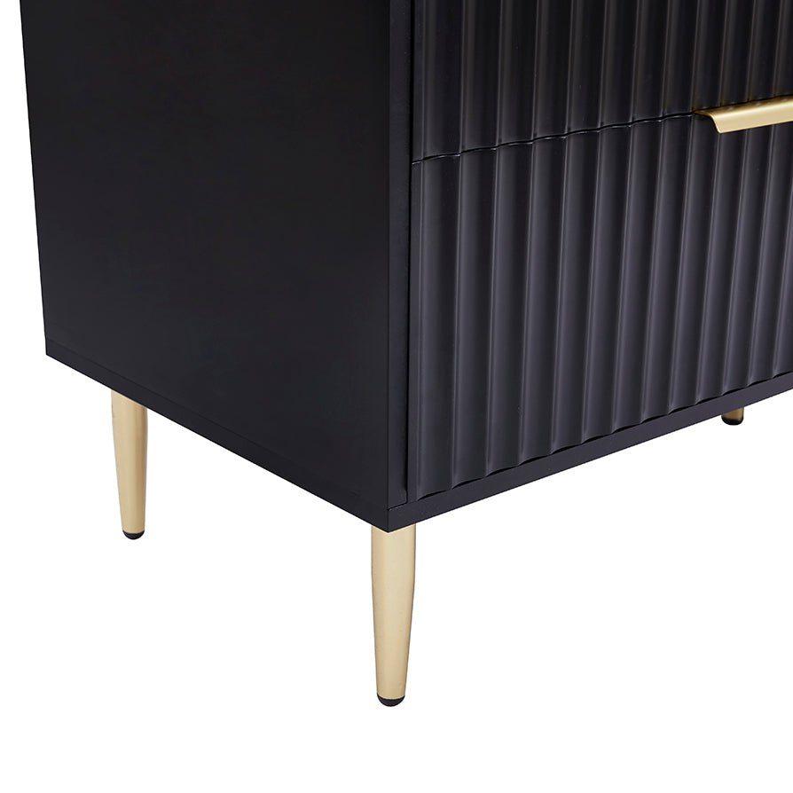 Evie 6 Drawer Chest - Black - DUSK