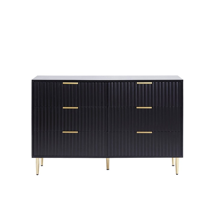 Evie 6 Drawer Chest - Black - DUSK