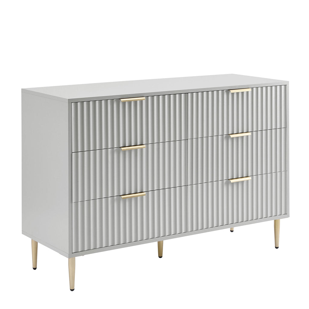 Evie 6 Drawer Chest - Grey - DUSK