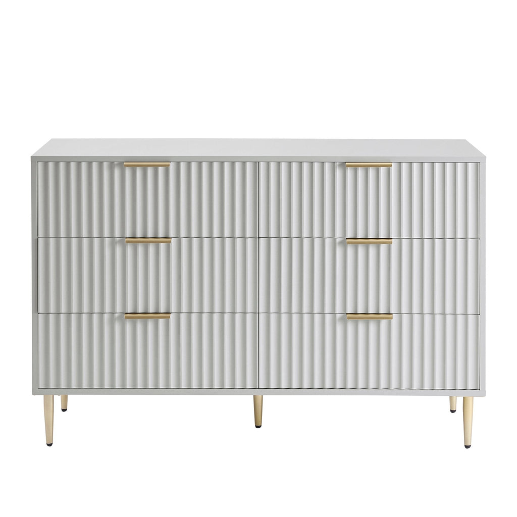 Evie 6 Drawer Chest - Grey - DUSK