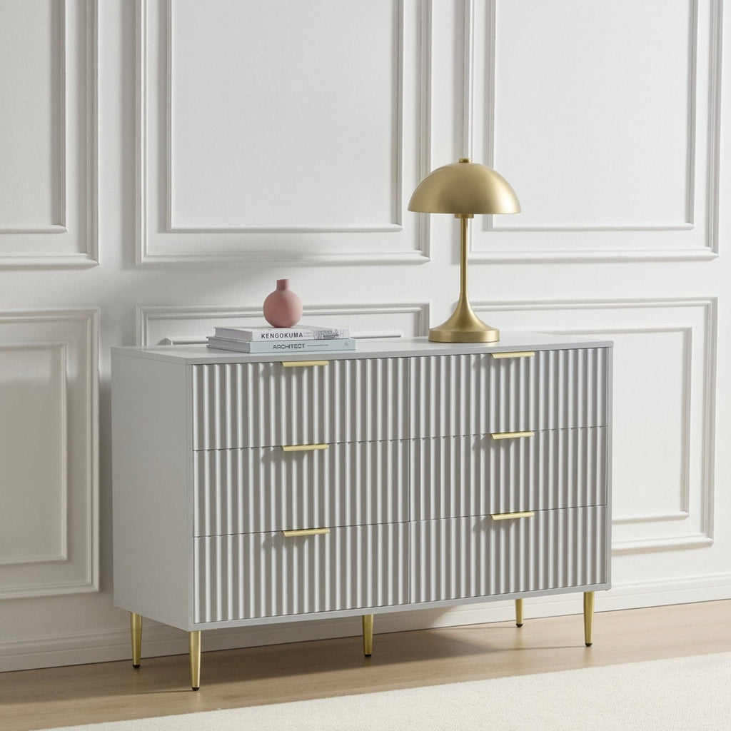 Evie 6 Drawer Chest - Grey - DUSK