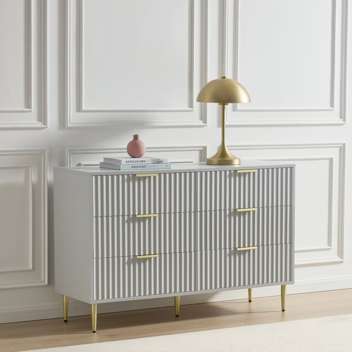 Evie 6 Drawer Chest - Grey - DUSK