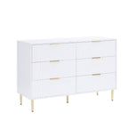 Evie 6 Drawer Chest - Warm White - DUSK
