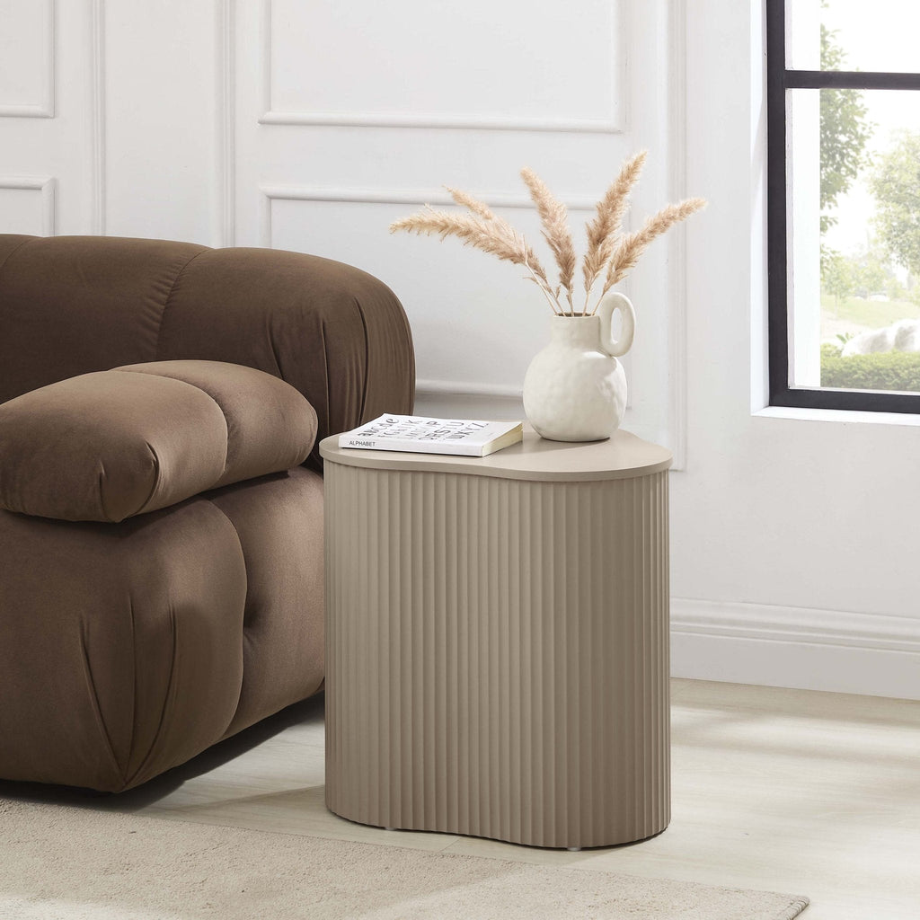 Evie Irregular Side Table - Taupe - DUSK