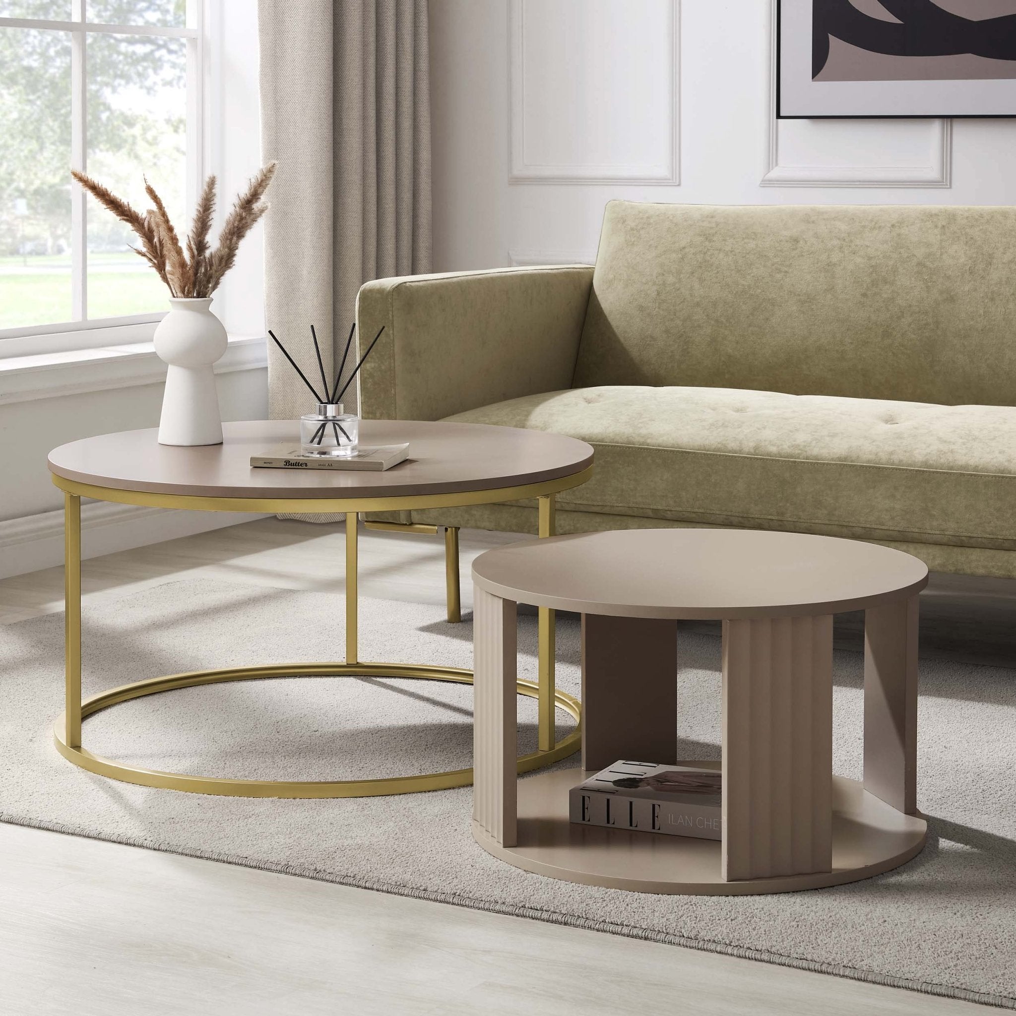 Evie Nesting Coffee Table - Taupe - DUSK