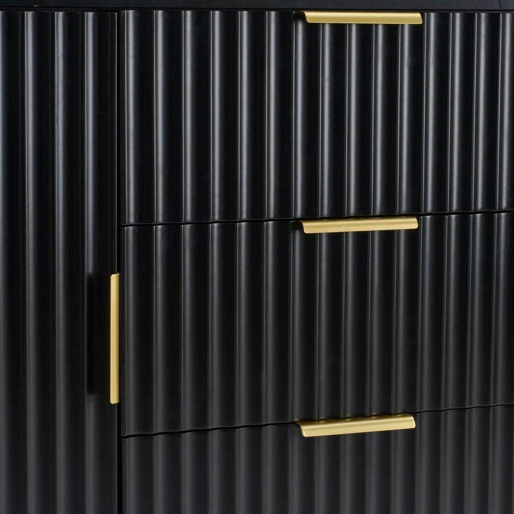 Evie Sideboard with Drawers - Black - DUSK