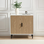 Evie Small Sideboard - White/Wood Effect - DUSK