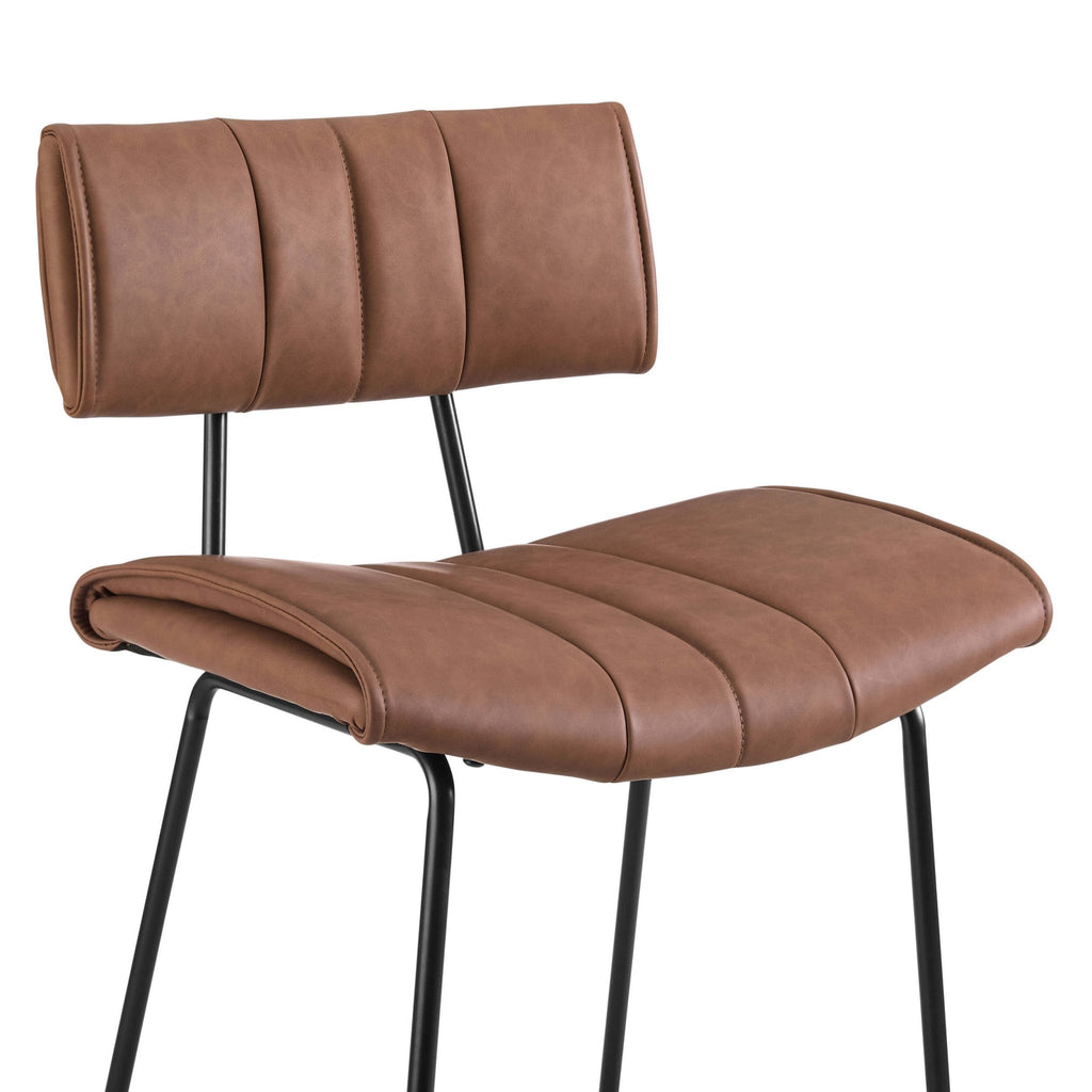 Fearne Set of 2 Barstools - Faux Leather - DUSK