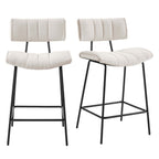 Fearne Set of 2 Barstools - Ivory Chenille - DUSK