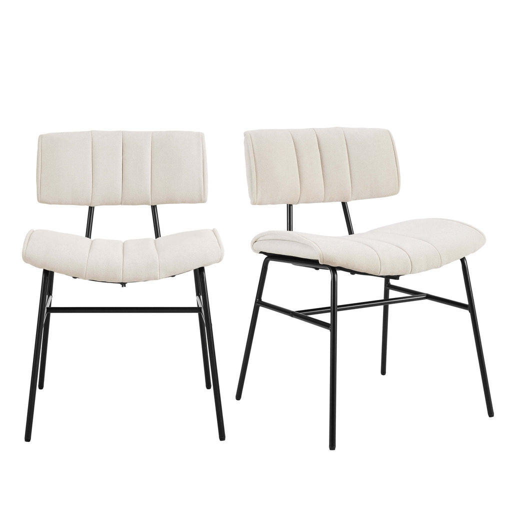 Fearne Set of 2 Dining Chairs - Ivory Chenille - DUSK