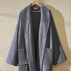 Fiji Waffle Cotton Robe - Charcoal - DUSK