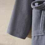 Fiji Waffle Cotton Robe - Charcoal - DUSK