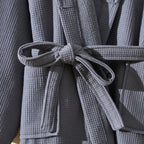 Fiji Waffle Cotton Robe - Charcoal - DUSK