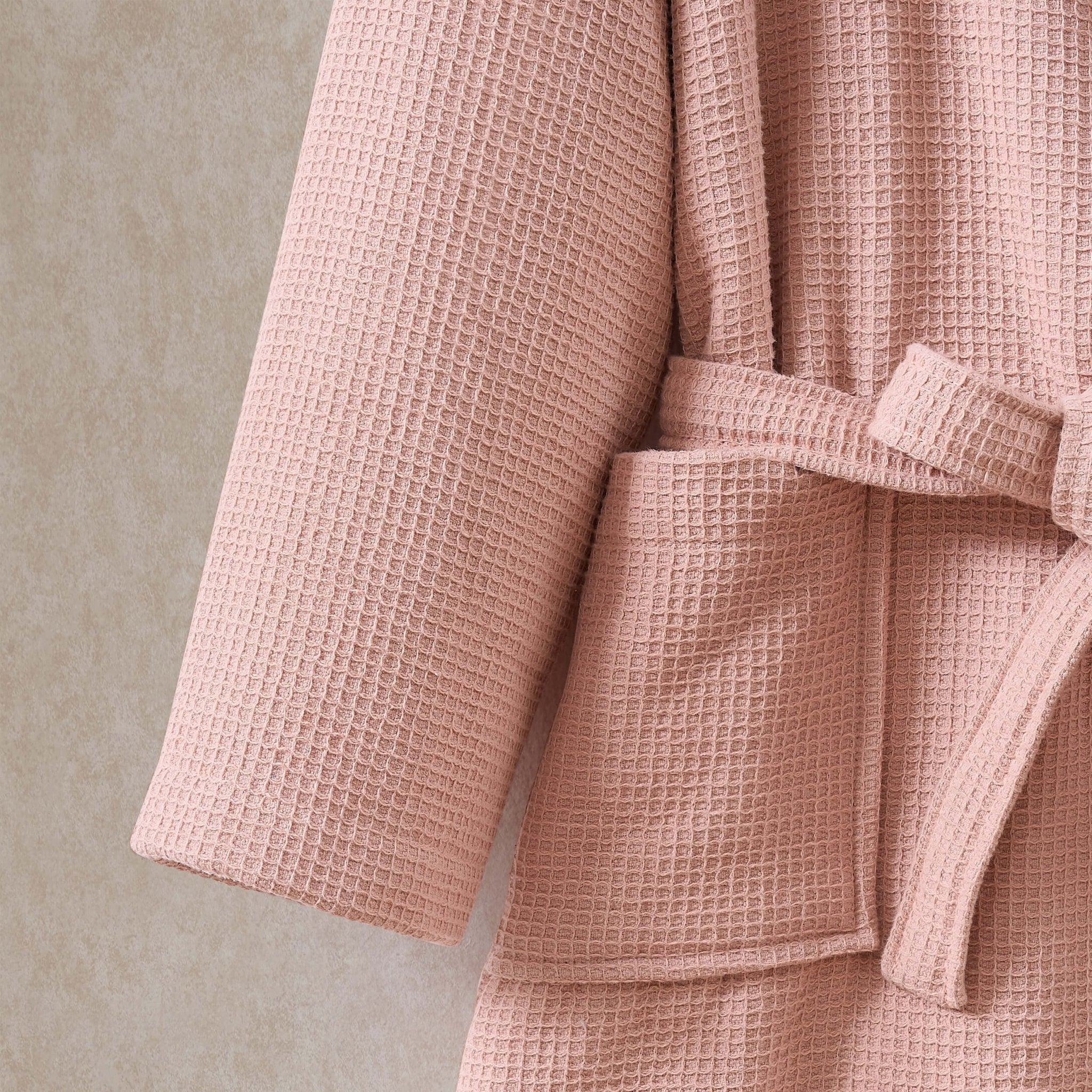 Fiji Waffle Cotton Robe - Pink - DUSK