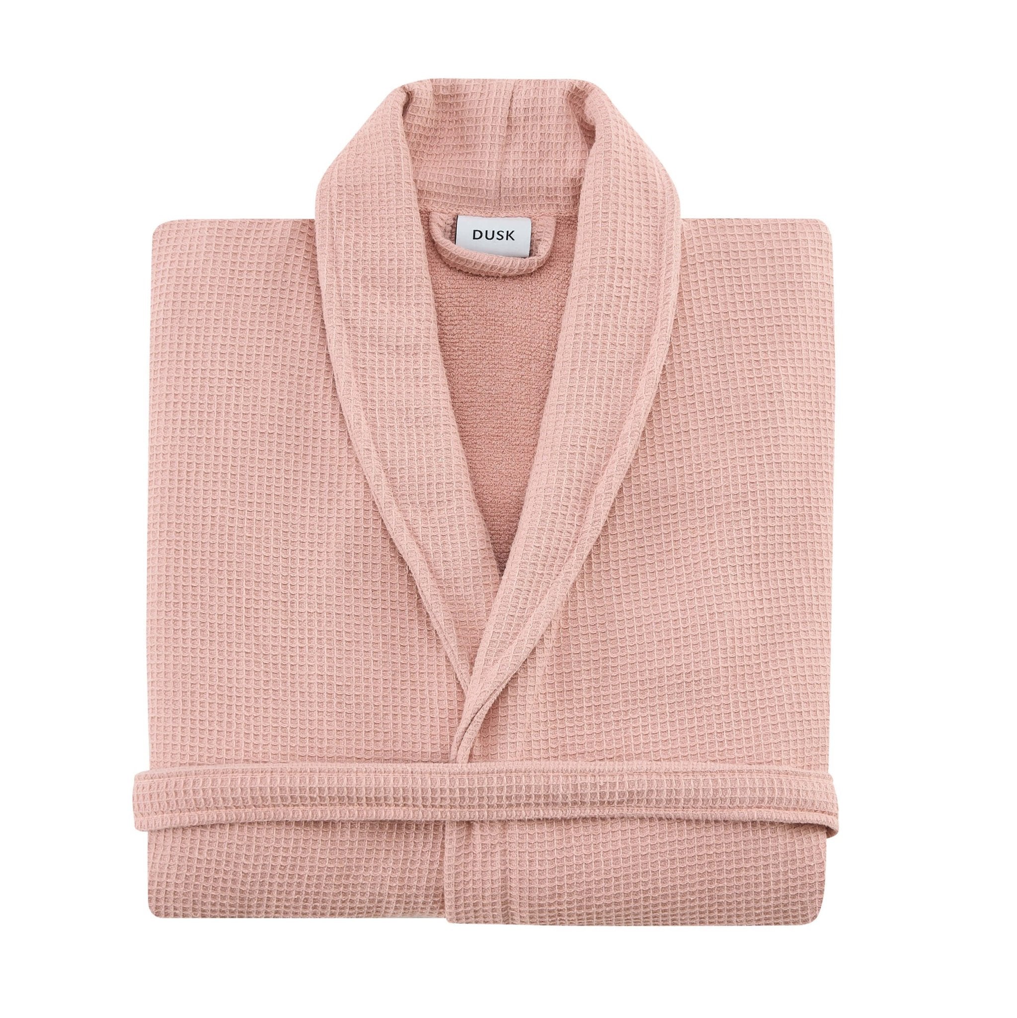 Fiji Waffle Cotton Robe - Pink - DUSK