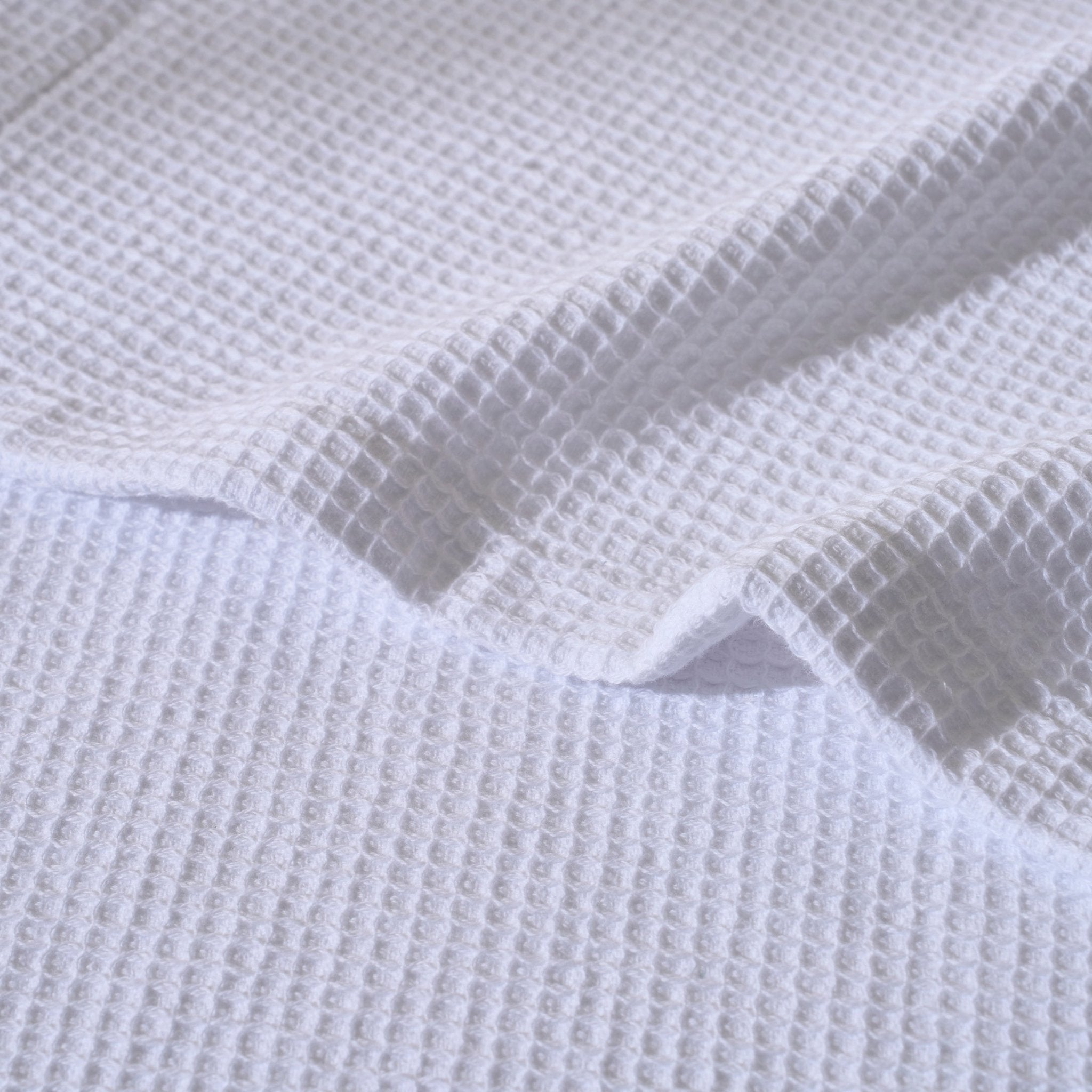 Fiji Waffle Cotton Robe - White - DUSK