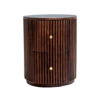 Finley Mango Wood 2 Drawer Bedside Table - Walnut - DUSK