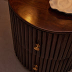 Finley Mango Wood 2 Drawer Bedside Table - Walnut - DUSK