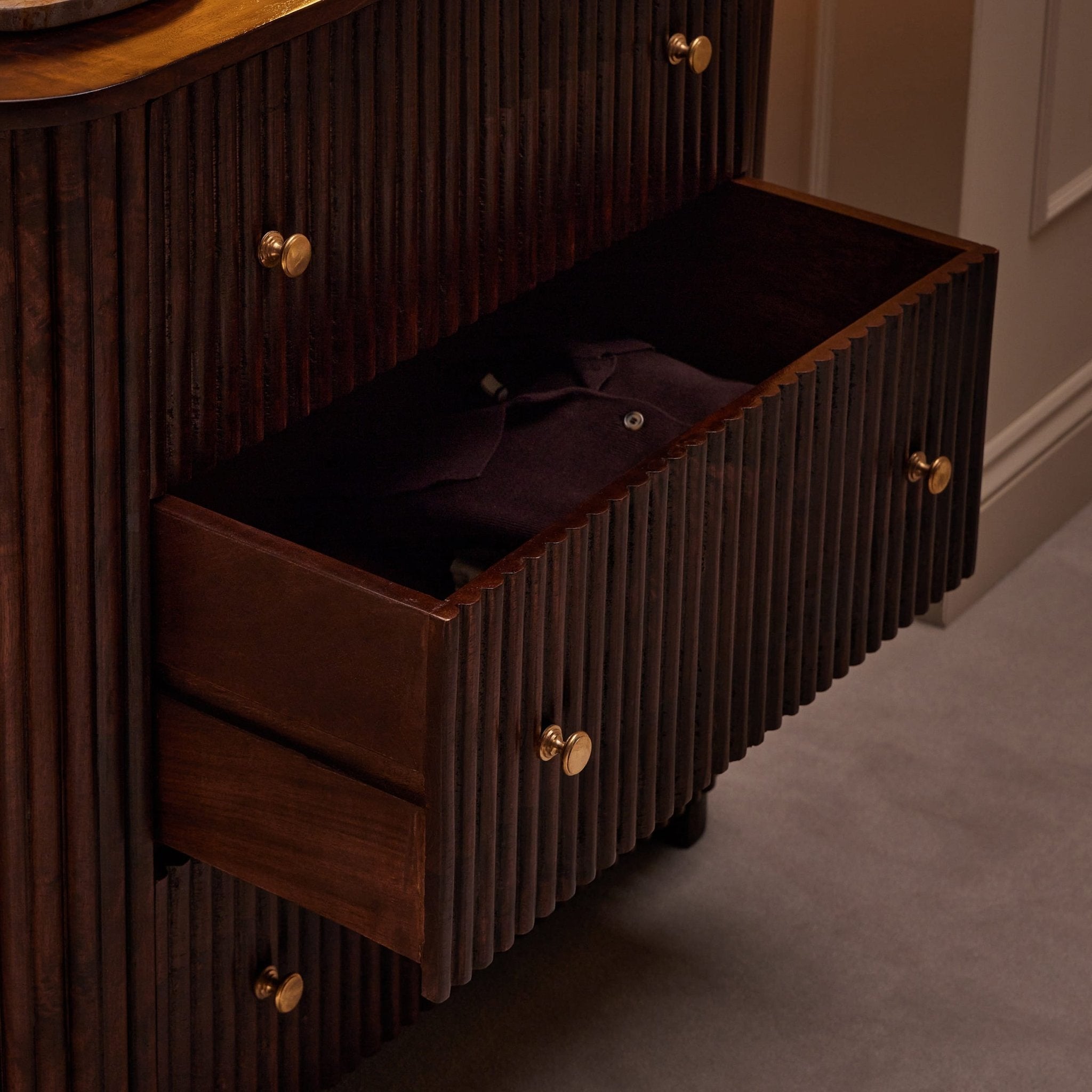 Finley Mango Wood 3 Drawer Chest - Walnut - DUSK