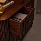 Finley Mango Wood 6 Drawer Chest - Walnut - DUSK