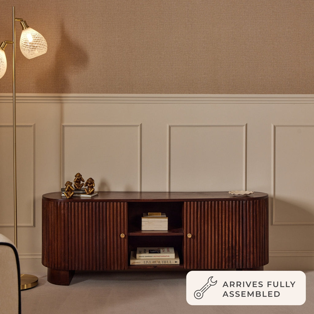 Finley Mango Wood Tv Unit for Tv Unit TVs up to 55" - Walnut - DUSK