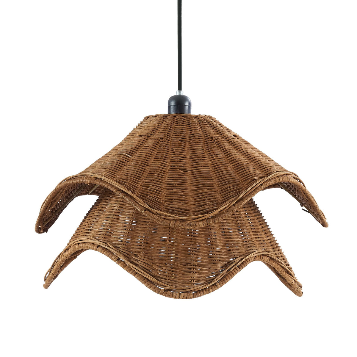 Fleur Rattan Layered Petal Ceiling Shade - Natural - DUSK