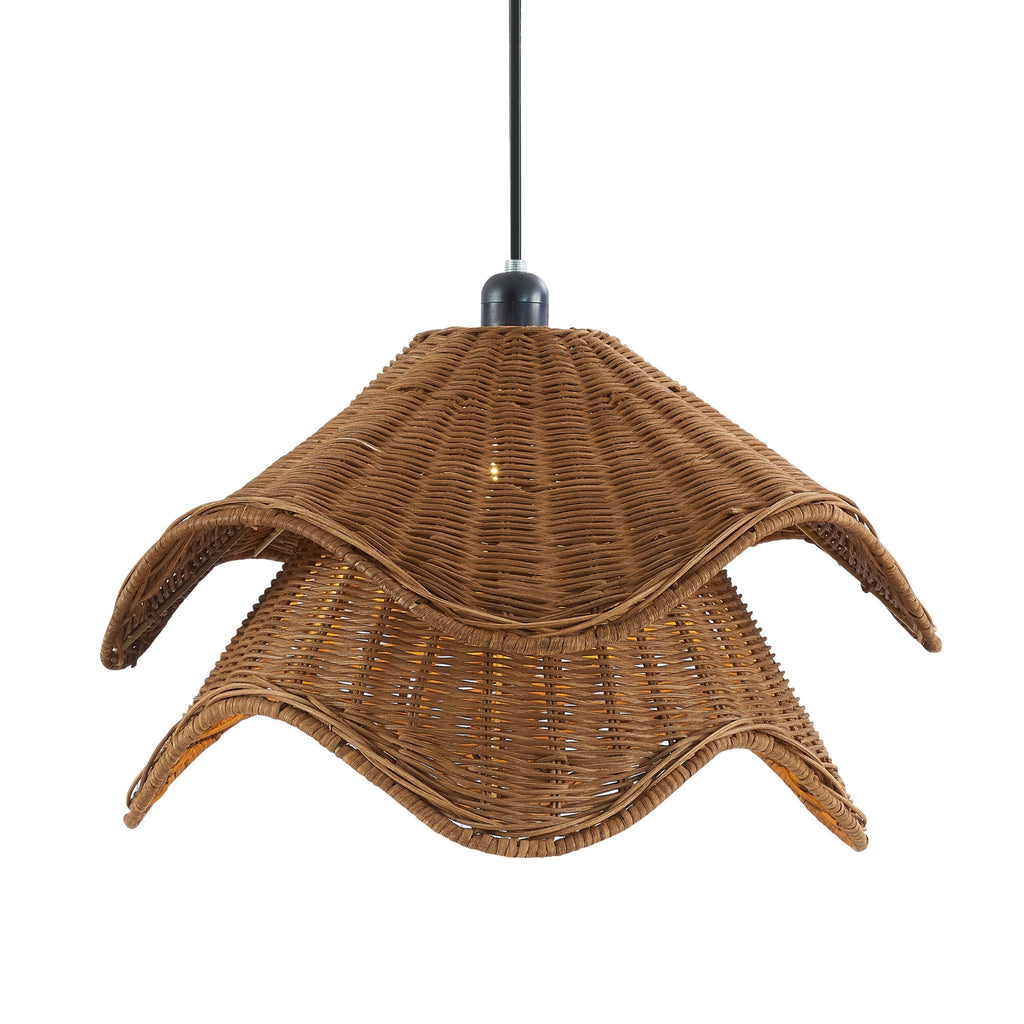 Fleur Rattan Layered Petal Ceiling Shade - Natural - DUSK