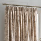 Floral Pencil Pleat Curtains - Taupe - DUSK