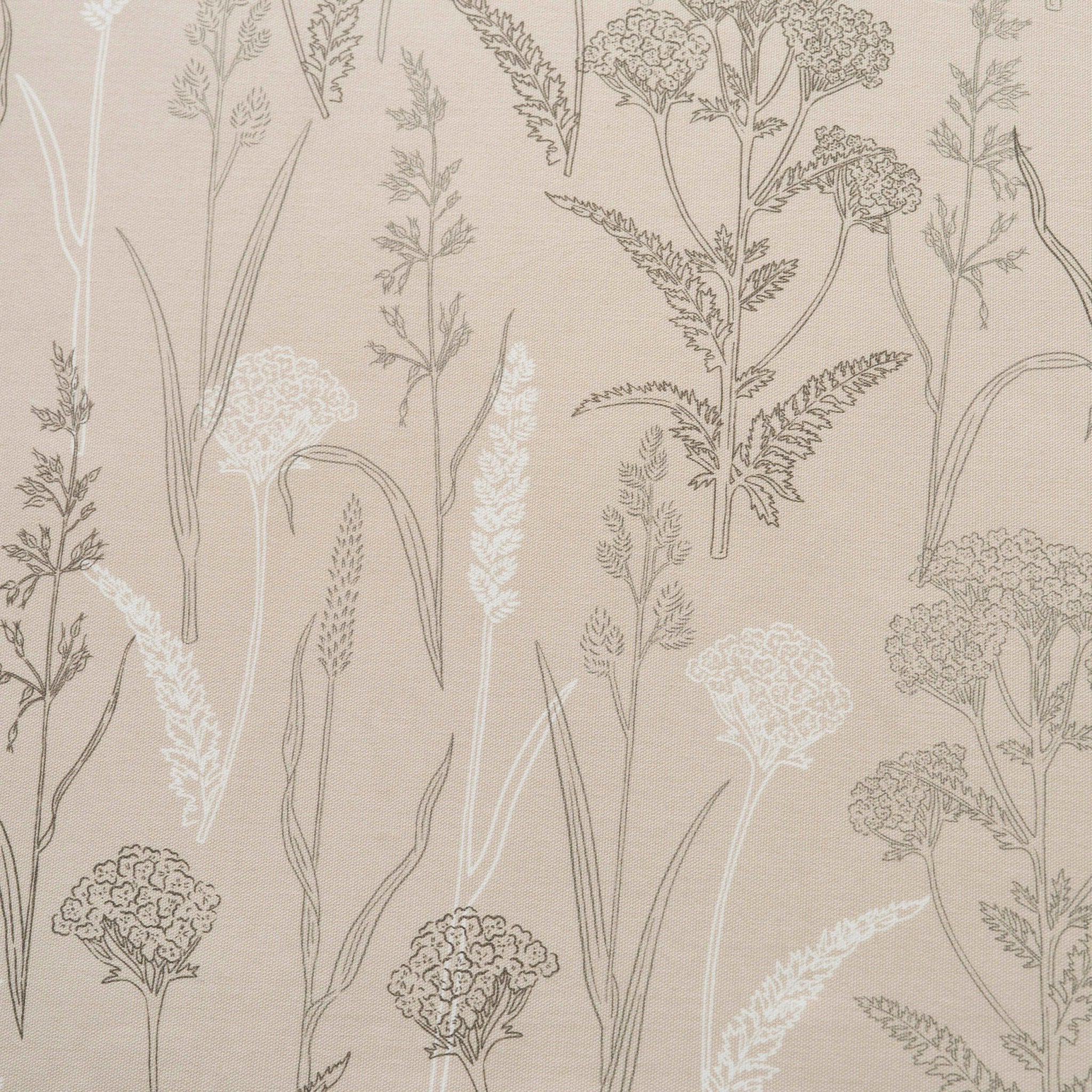 Floral Pencil Pleat Curtains - Taupe - DUSK