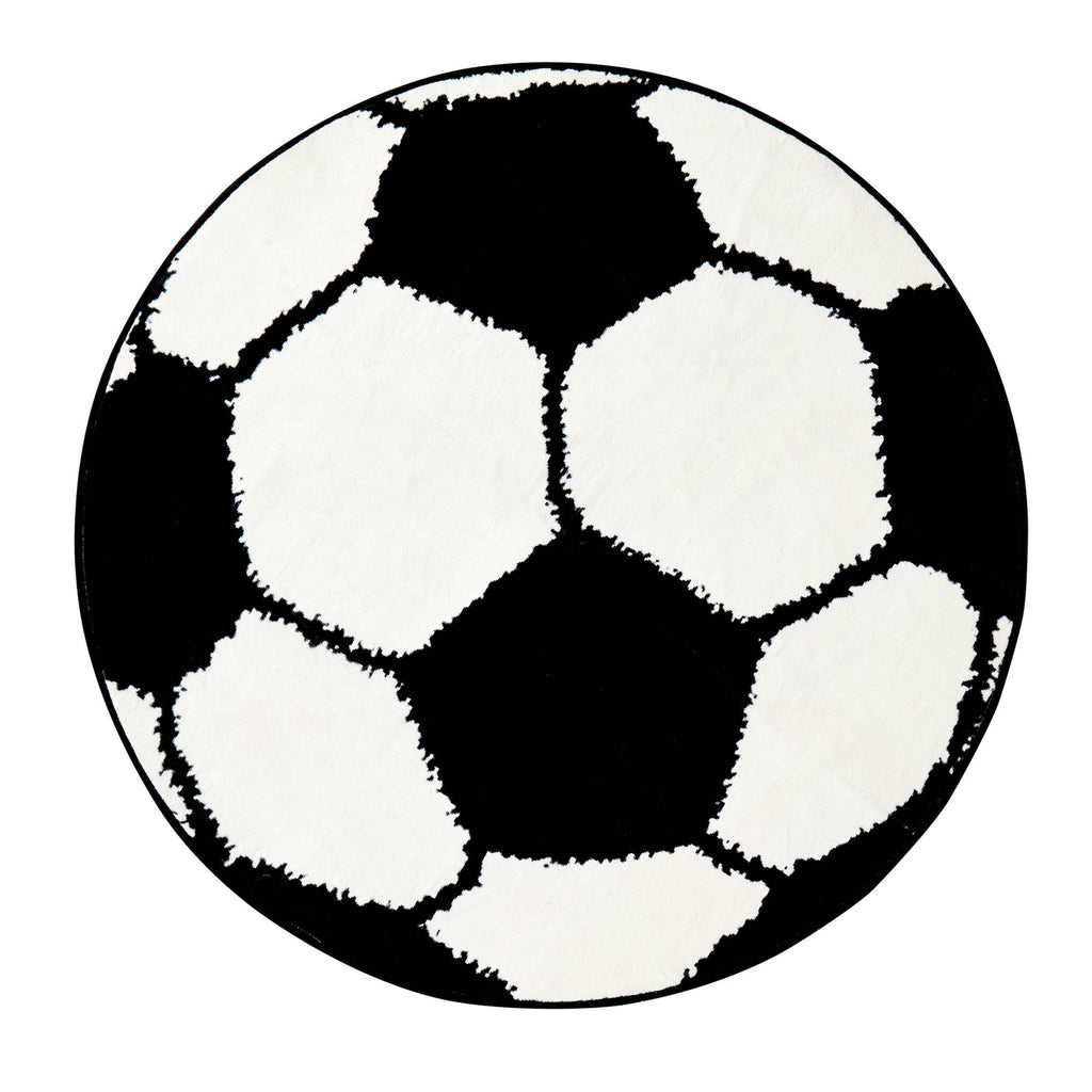Football Machine Washabale Rug - Black/ White - DUSK