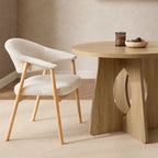 Frankie Dining Chair - Boucle Ivory/Light Wood - DUSK